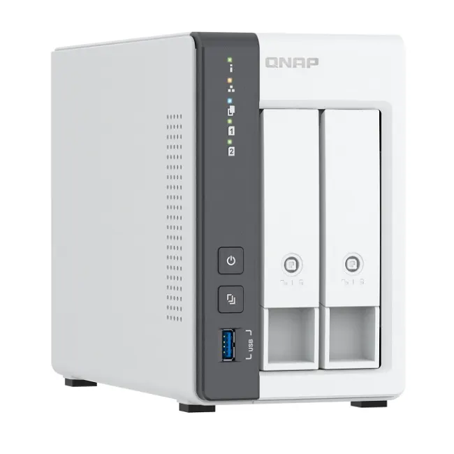2-bay ARM 4C 2.0GHz ; 2 x SATA 6Gb/s 3.5"/2.5"; 4GB RAM on-board; 1 x GbE; 1 x 2.5GbE ; 1 x USB3.2 Gen1 and 2 x USB2.0