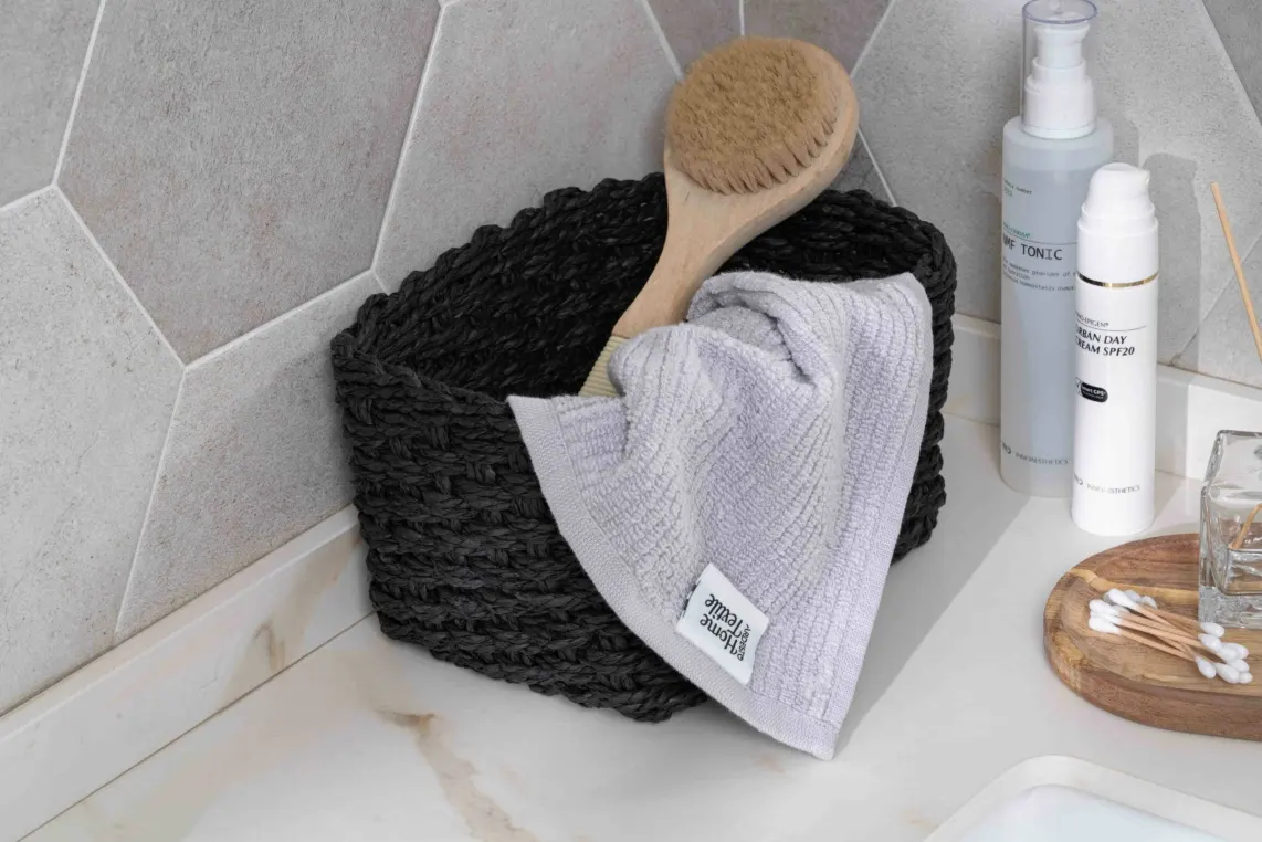 შესანახი კალათა ARDESTO Set of wicker storage baskets Prestigio (3.3/2.2/1.4l), 3 items, paper twine, black