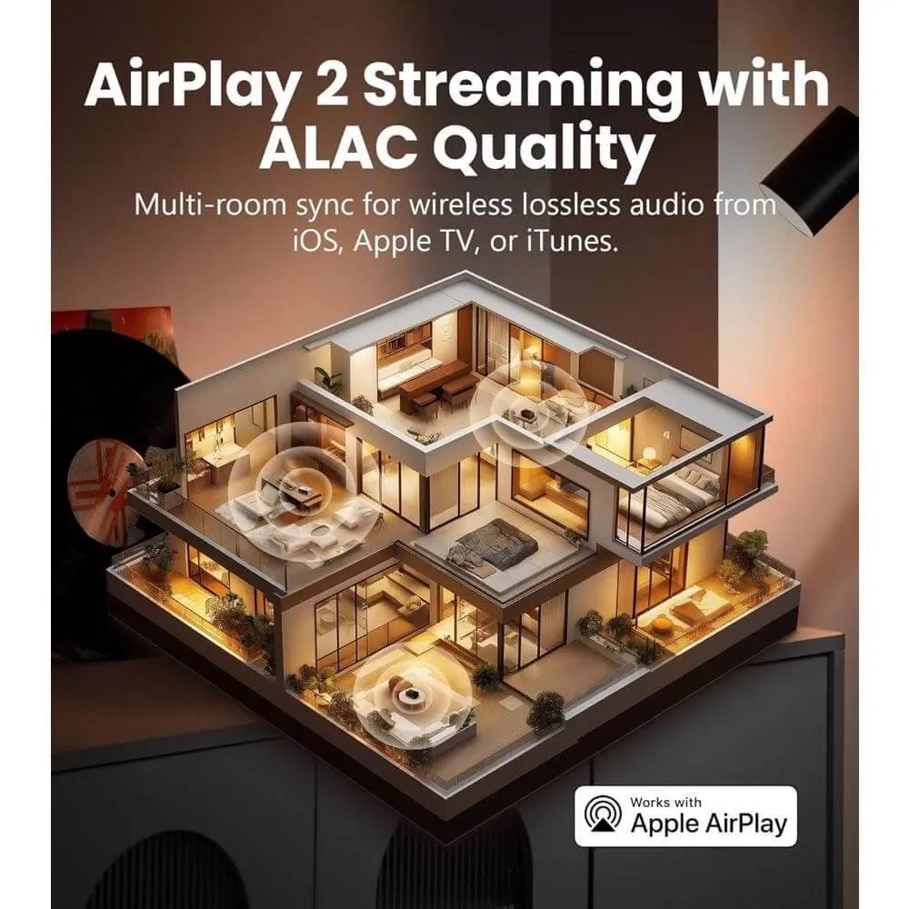 დინამიკი Edifier S300 80W, Bluetooth, WiFi (Apple AirPlay), Type-C, AUX, Hi-Fi Tabletop Speaker, Hi-Res Audio LDAC Brown
