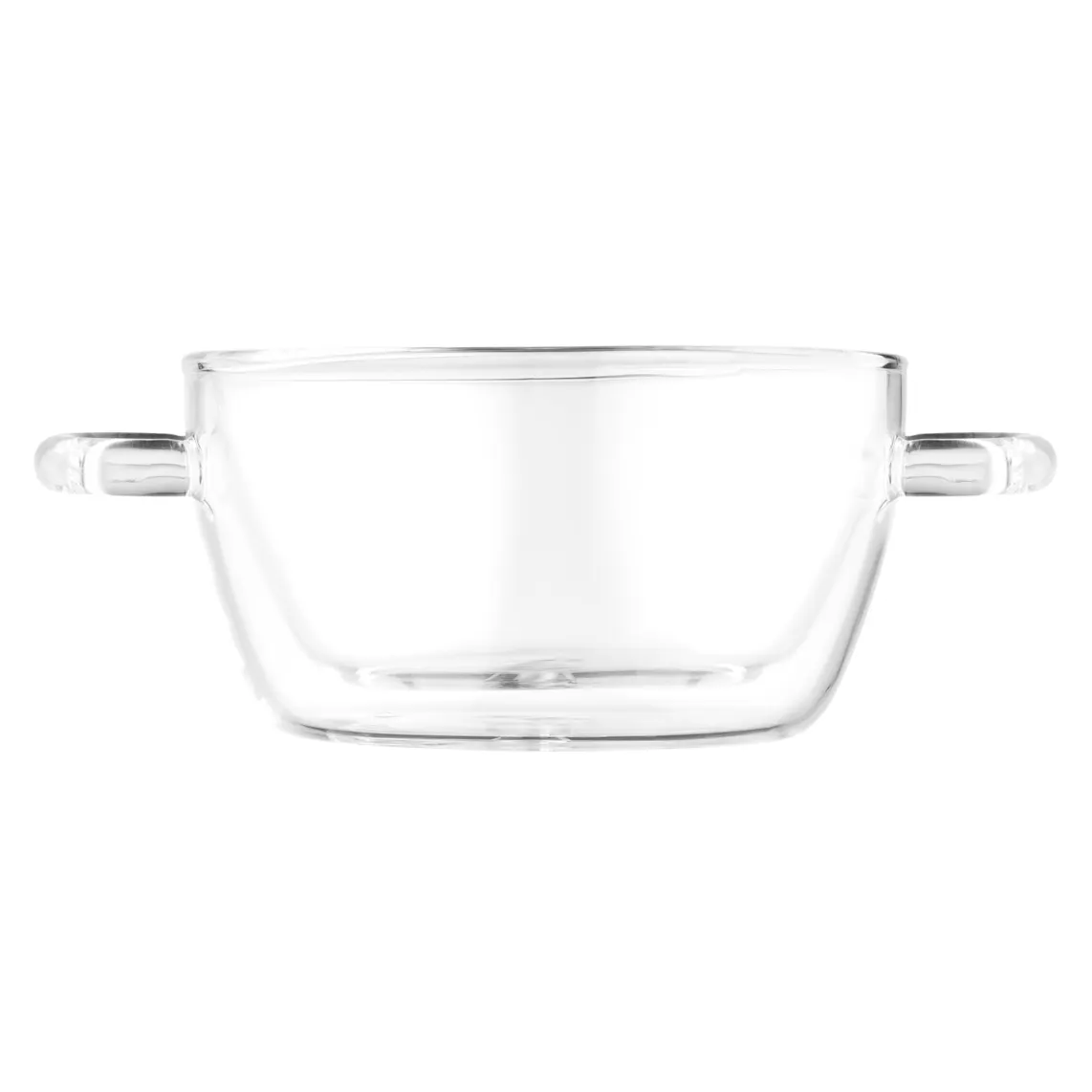 Double wall bowl with handles ARDESTO 500ml, borosilicate glass, transparent