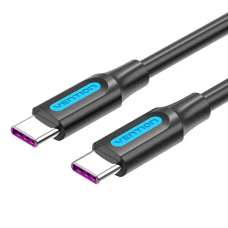 COSBG, VENTION USB 2.0 C Male to Male Cable 1.5M Black PVC Type