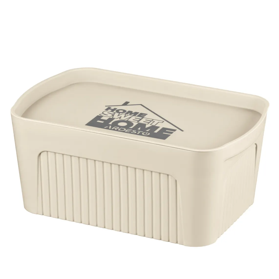 Ardesto Storage box with lid 32x21.5x14cm, 6l, plastic PP, beige