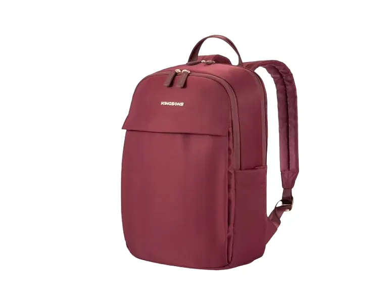 ზურგჩანთა Kingsons Waterproof High Quality Women Backpack 14.9" Wine Red - KS25002