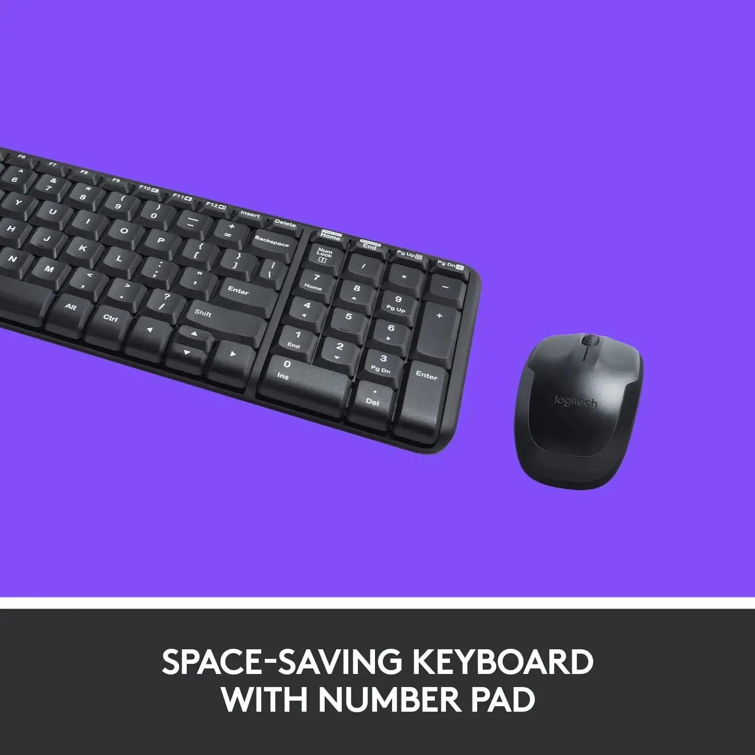 MK220, LOGITECH, Keyboard, Wireless, Combo, EN/RU, BLACK.