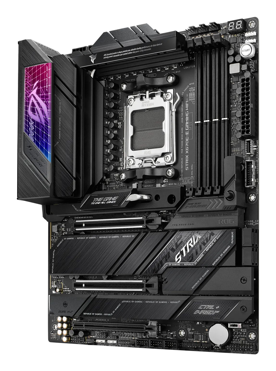 ASUS Motherboard ROG STRIX X670E-E GAMING WIFI sAM5 X670 4xDDR5 M.2 HDMI DP WiFi BT ATX
