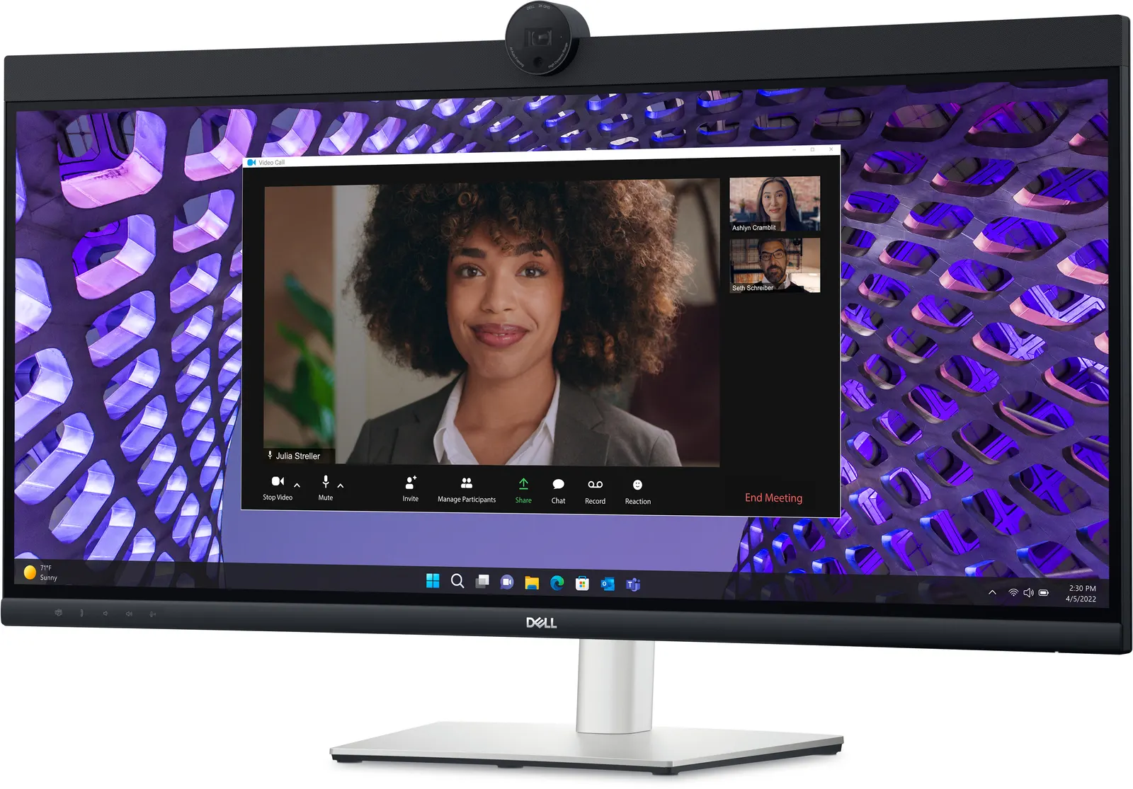 Dell 34" Curved Monitor P3424WEB, IPS WQHD 3440x1440, 3800R, 21:9, 300cd/m, 5ms, HDMI, DP, USB-C PD, 1 x RJ45, 4xUSB, Cam&Mic, Black, 3YrW