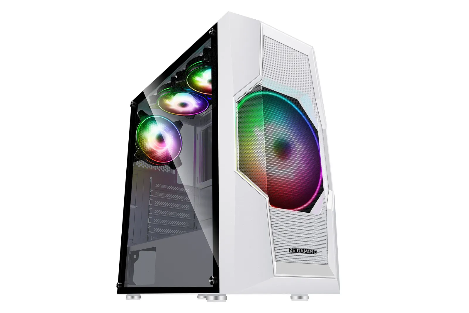 ქეისი 2E GAMING Computer case TURBO (G2057W) , MidT, 2xUSB2.0,1xUSB3.0, 1x200+3x120ARGB,TG (side panel),without PSU,whiteMidT