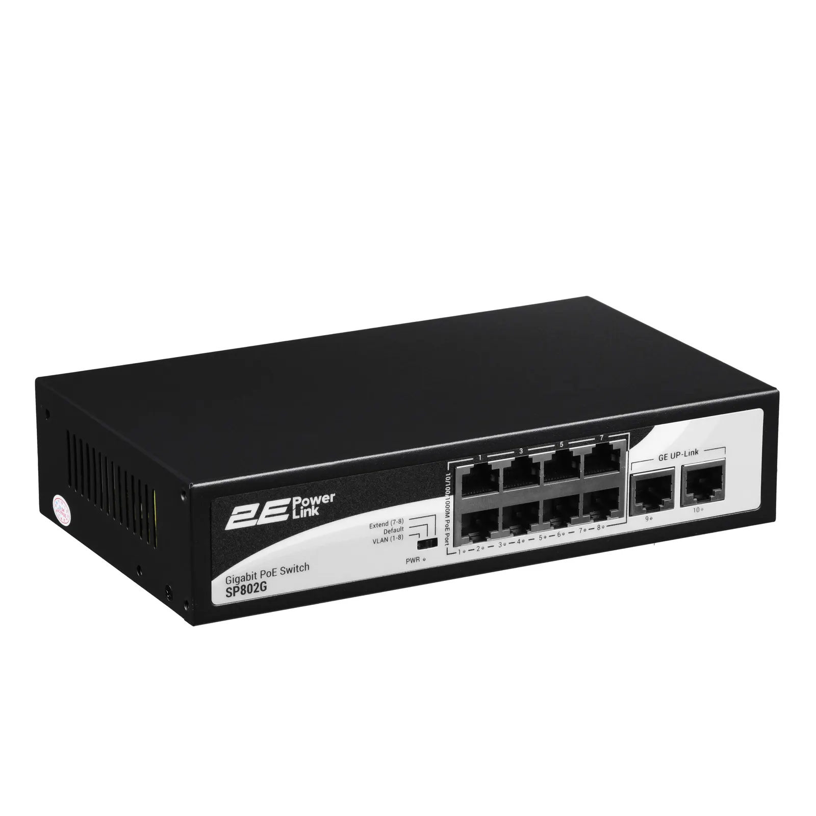 სვიჩი 2E PowerLink Switch SP802G 10xGE (8xPoE, 2xUplink), 120W, Unmanaged