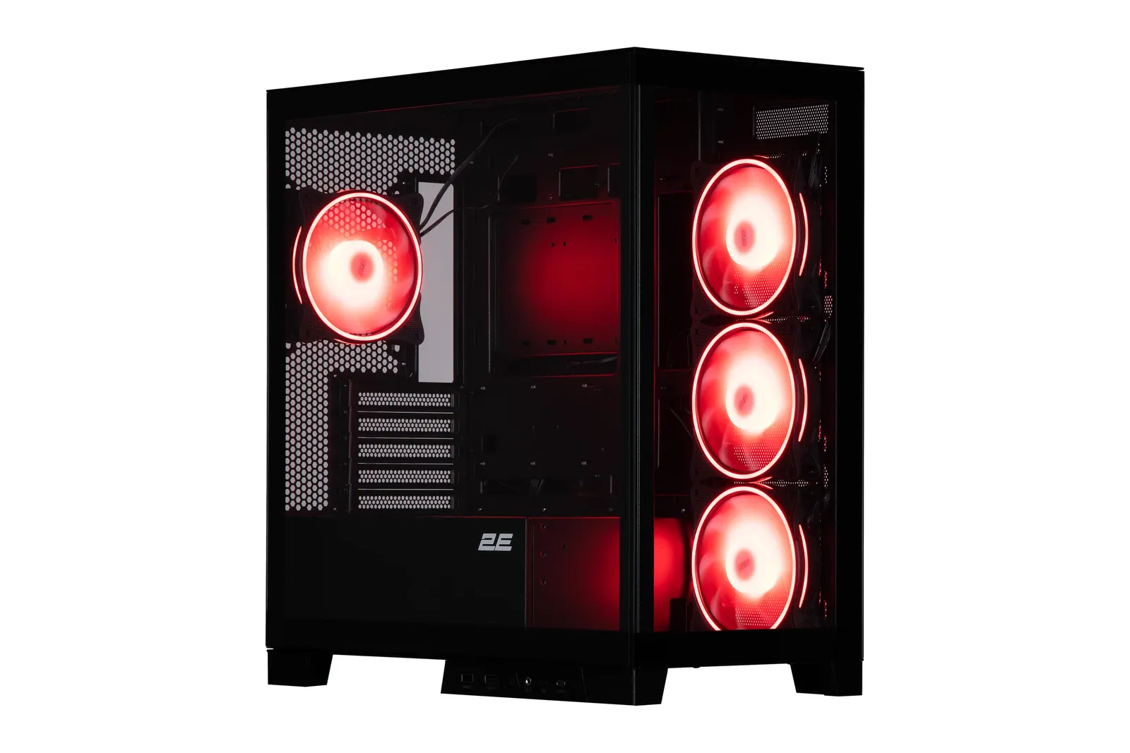 ქეისი 2E Gaming Computer case Fantom GK701B, without PSU, 2xUSB 3.0, 1xUSB Type-C, 4x120mm ARGB, controller with remote, TG Side/Front Panel, mATX, Black