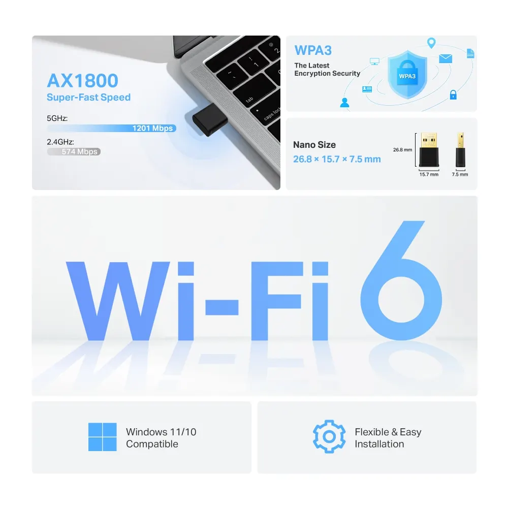 Wi-Fi ადაპტერი TP-Link Archer TX20U Nano