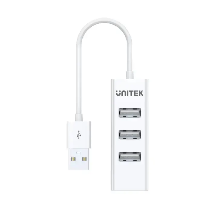 USB ჰაბი Y-2146, UNITEK USB2.0 4-Port Hub (0.11M Cable), White