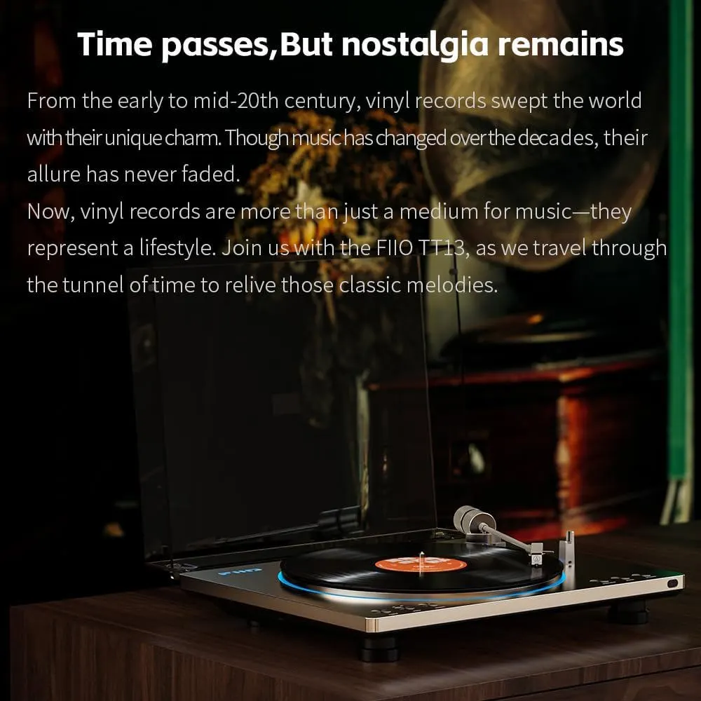 ფირსაკრავი FiiO TT13 Automatic Bluetooth Vinyl Turntable, RCA Black