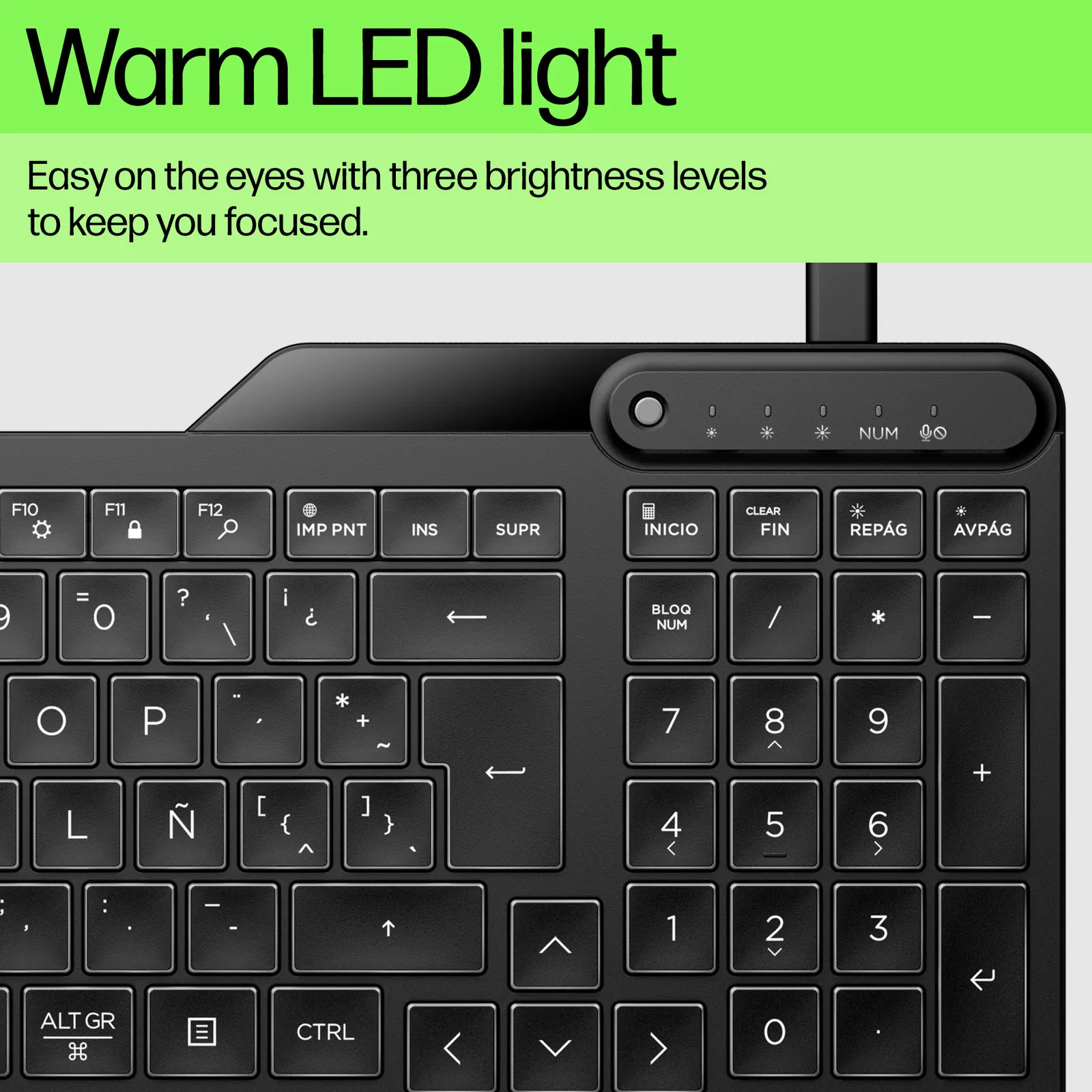 კლავიატურა HP 400 Backlit Wired Black