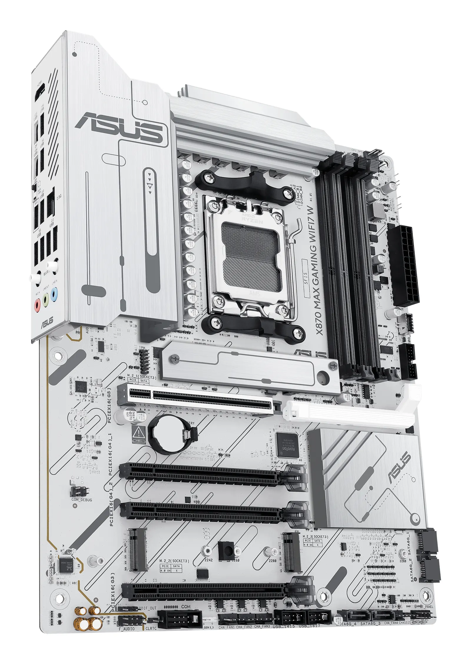 დედაპლატა ASUS Motherboard X870 MAX GAMING WIFI7 W sAM5 X870 4xDDR5 M.2 HDMI USB Type-C WiFi BT ATX white