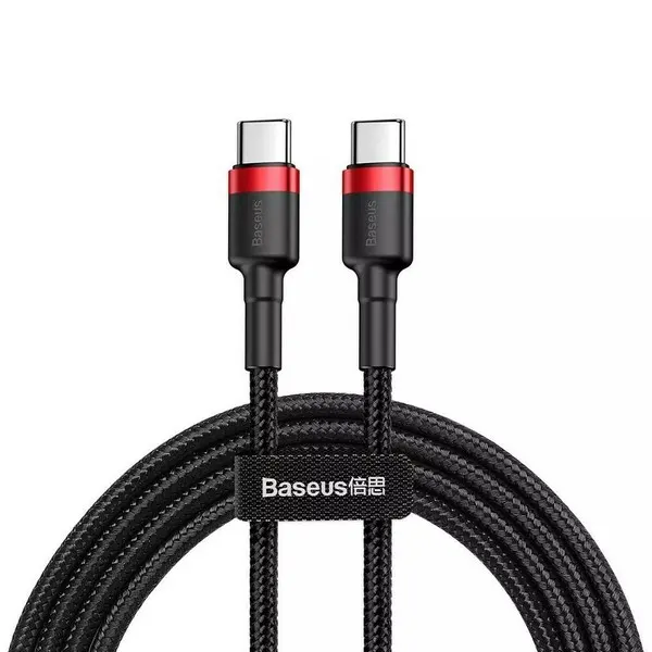 Type-C კაბელი Baseus USB-C to USB-C 1m Black/Red