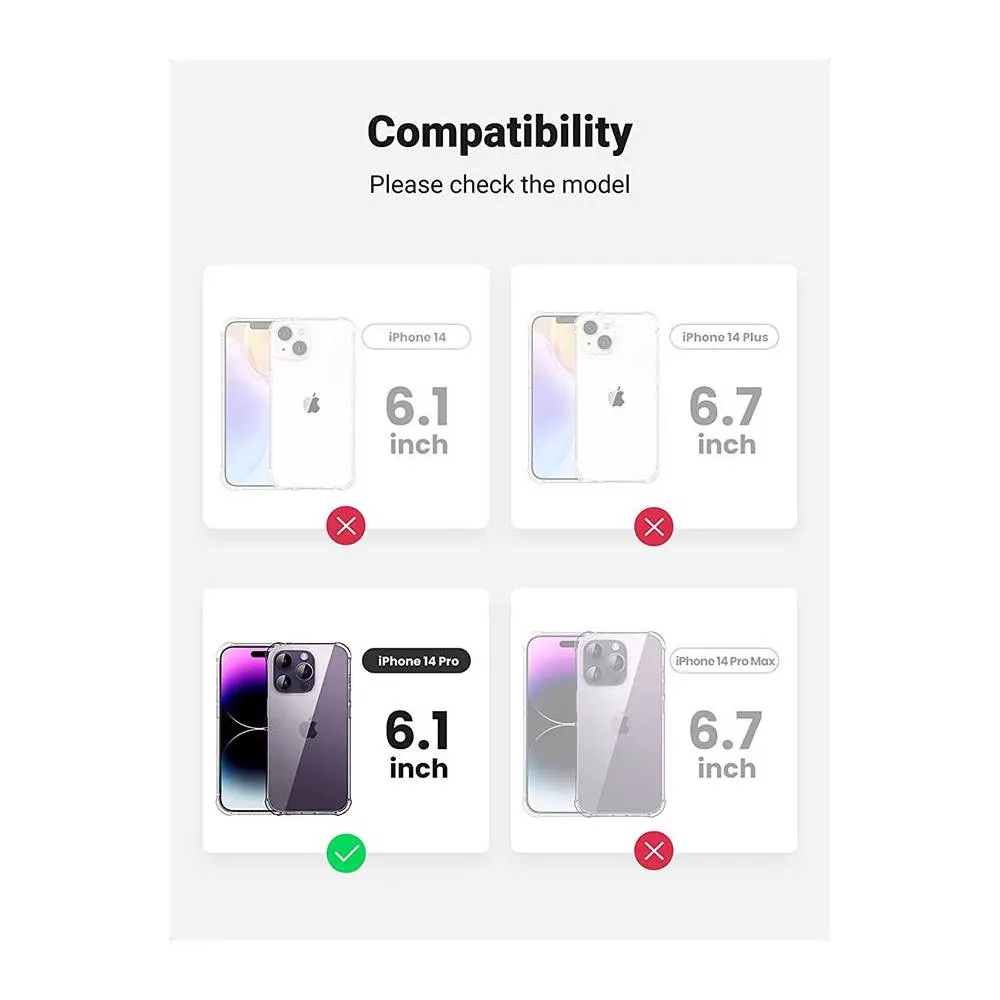 მობილურის ქეისი UGREEN LP603 (90932), iPhone 14 Pro, Cover, Transparent