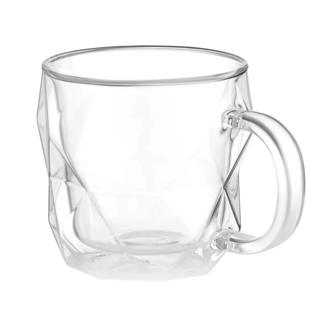 Ardesto Double wall mug set with handle, 450ml, 2pcs, borosilicate glass, transparent