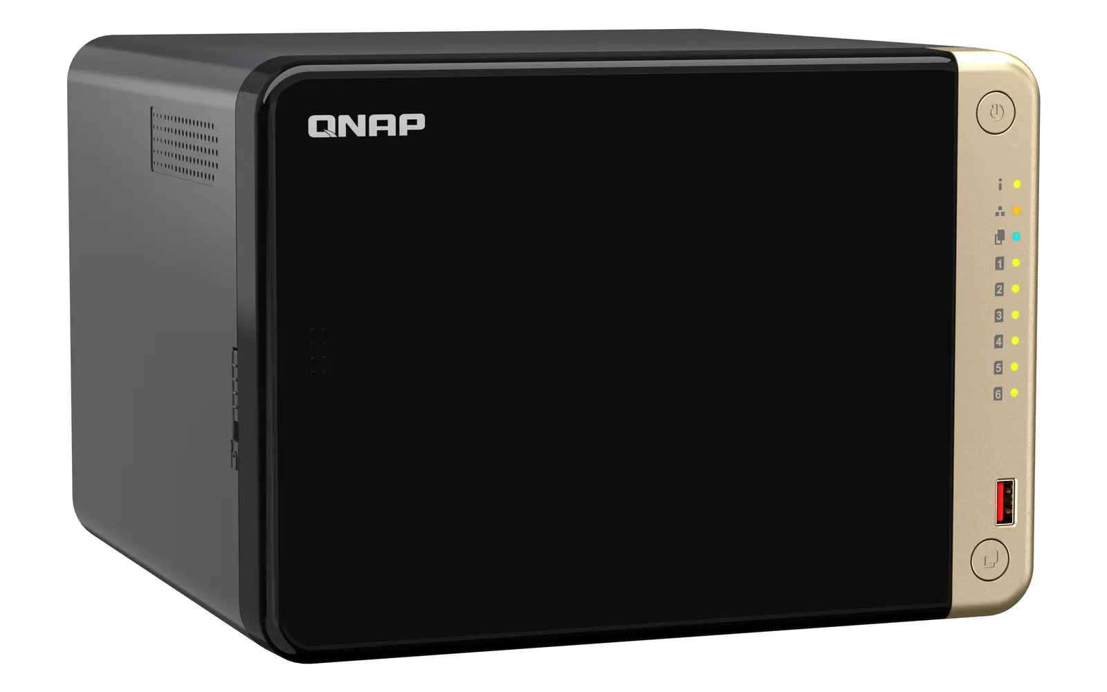 NAS სერვერი 6-Bay desktop NAS, Intel Celeron N5105/N5095 quad-core, 8 GB onboard not expandable, 6 x 3.5"/2.5" SATA 6Gb/s drive bays, 2 x M.2 2280 PCIe Gen 3 x1
