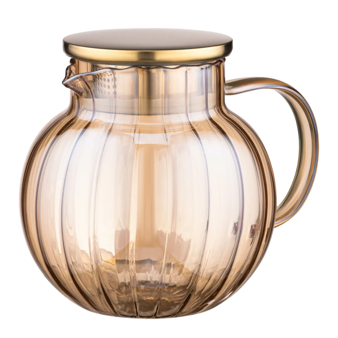 ჩაიდანი Teapot ARDESTO Golden Moon 1000ml, borosilicate glass, bamboo, golden