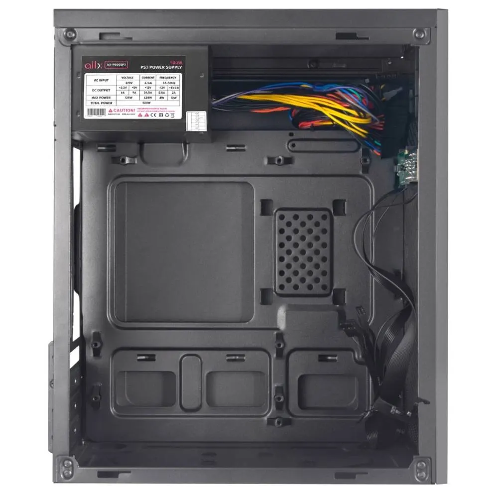 ქეისი ALLX AX-B1745 Computer Case With Power Supply 500W Micro-ATX, ITX, USB 1.1, Audio, Black