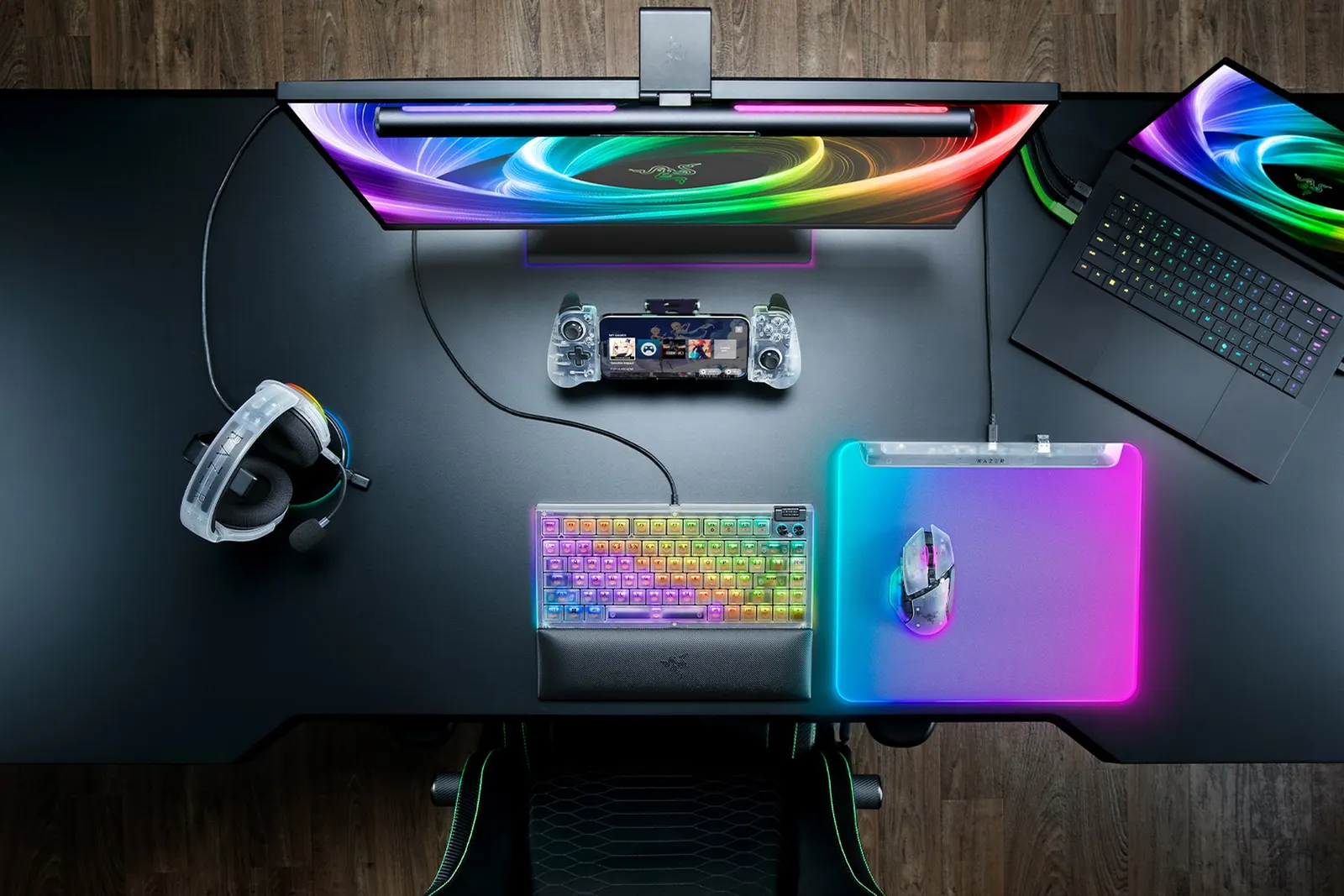 მაუს პადი Razer Mouse Pad Firefly V2 Pro, M (360x278x4.6mm), RGB, Phantom White Ed
