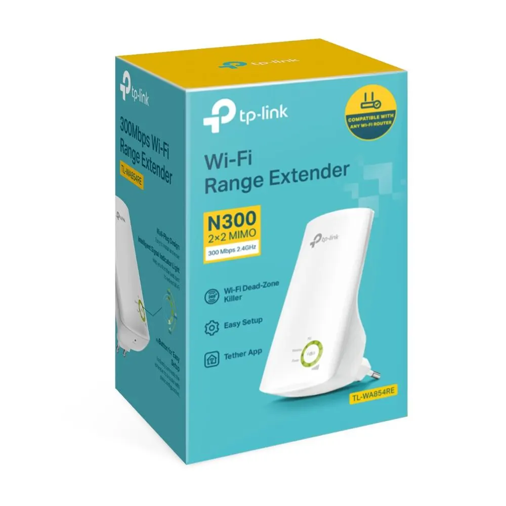 Wi-Fi გამაძლიერებელი TP-Link, TL-WA854RE, 300Mbps Wi-Fi Range Extender 2.4GHz