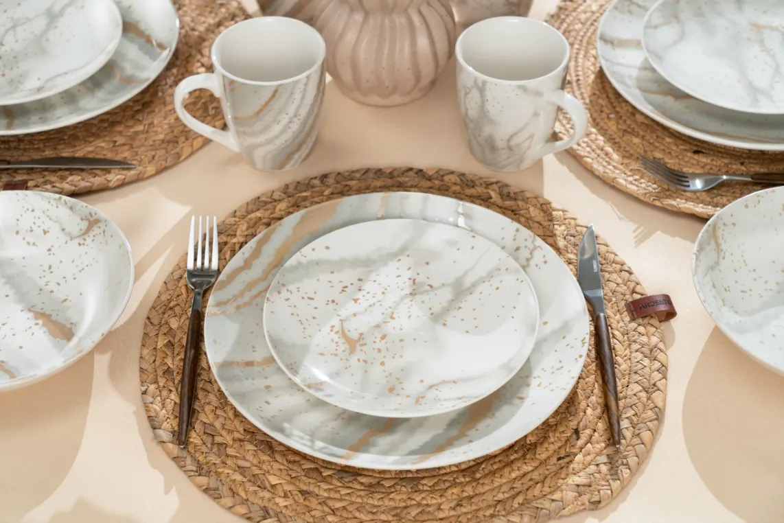 თეფში ARDESTO Dinner plate Sparkle, 27cm, porcelain, multi-colored