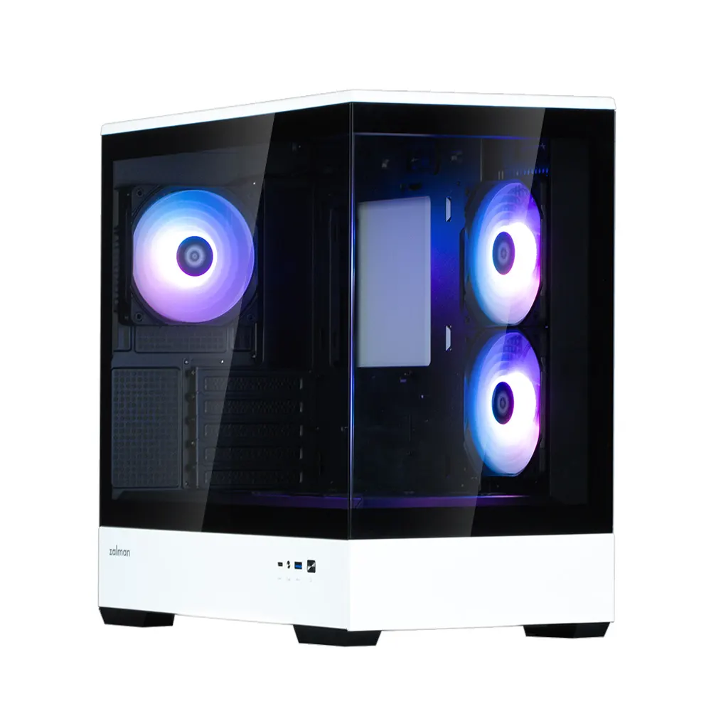 ქეისი Zalman PC case P30 without PSU, 1xUSB3.0, 1xUSBType-C, 3x120mm ARGB, VGA 420mm, LCS ready, TG Side Panel, mATX, black/white