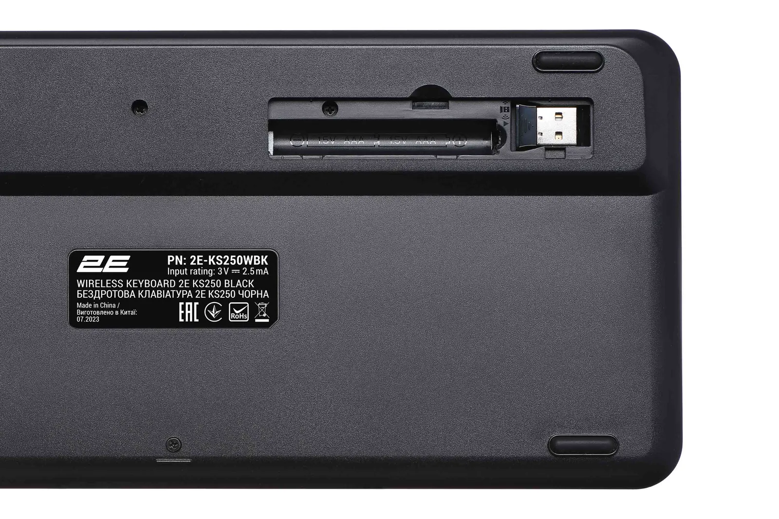 კლავიატურა 2E Keyboard membrane KS250 84key, WL/BT, EN/UK, black-grey