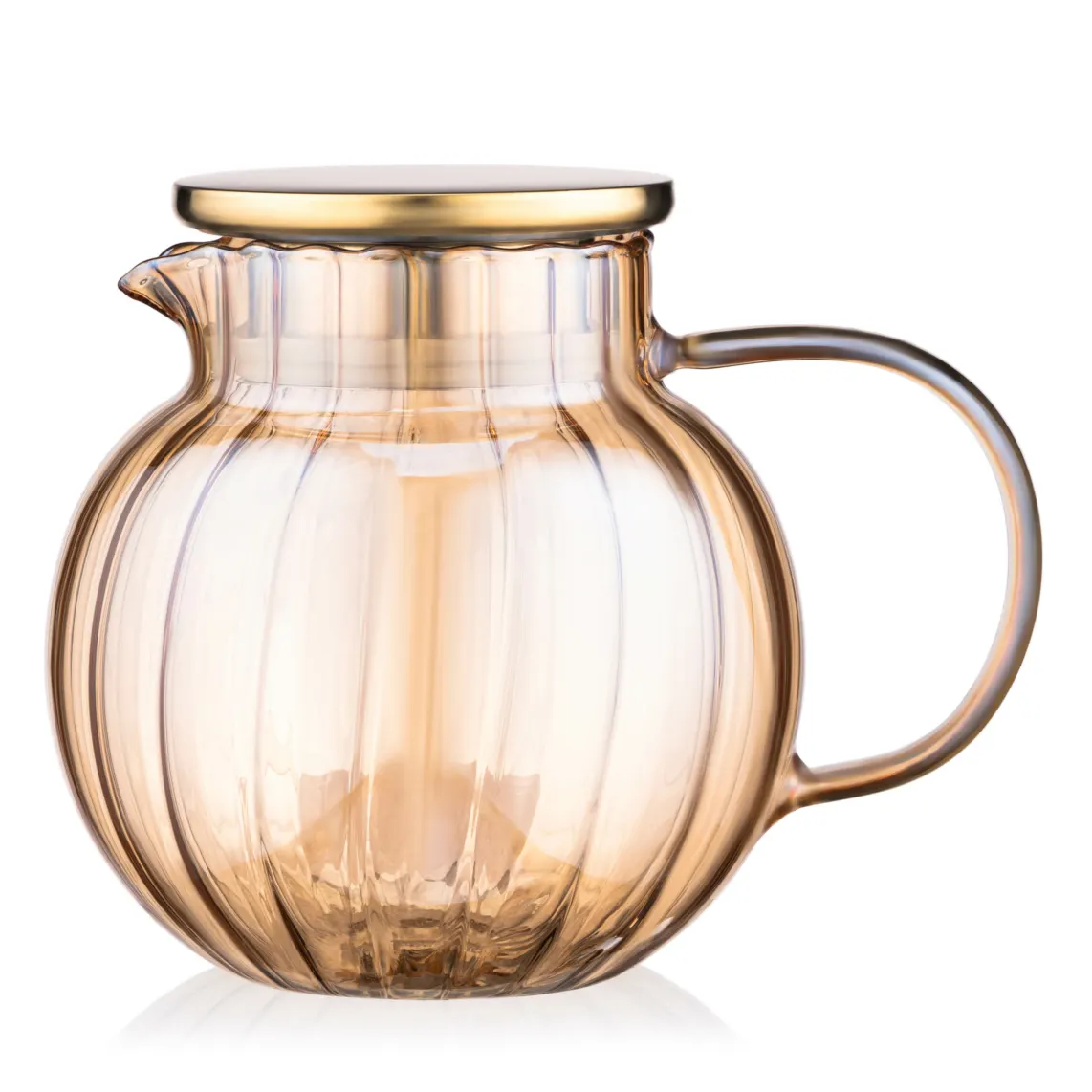 ჩაიდანი Teapot ARDESTO Golden Moon 1000ml, borosilicate glass, bamboo, golden