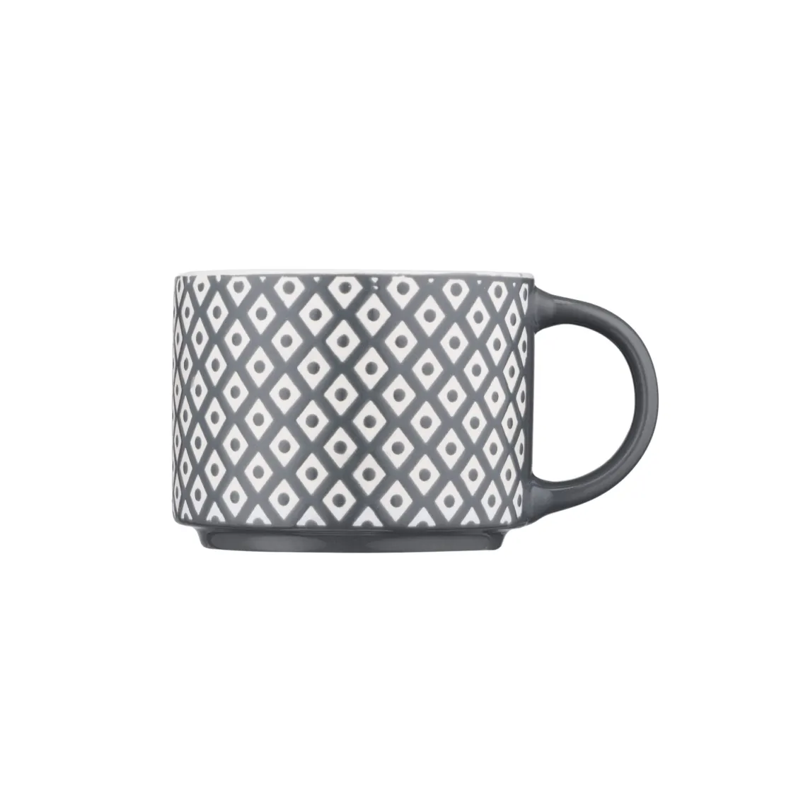 კათხა Mug ARDESTO Weaving E, 330ml, new bone china, white-black