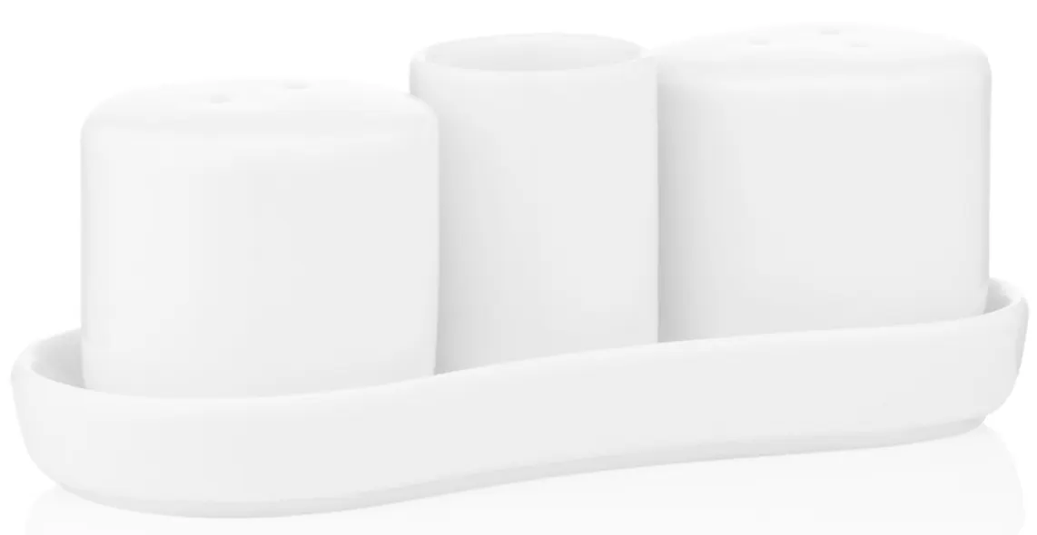 სამარილე Ardesto Set for salt and pepper, 4 items, porcelain, white