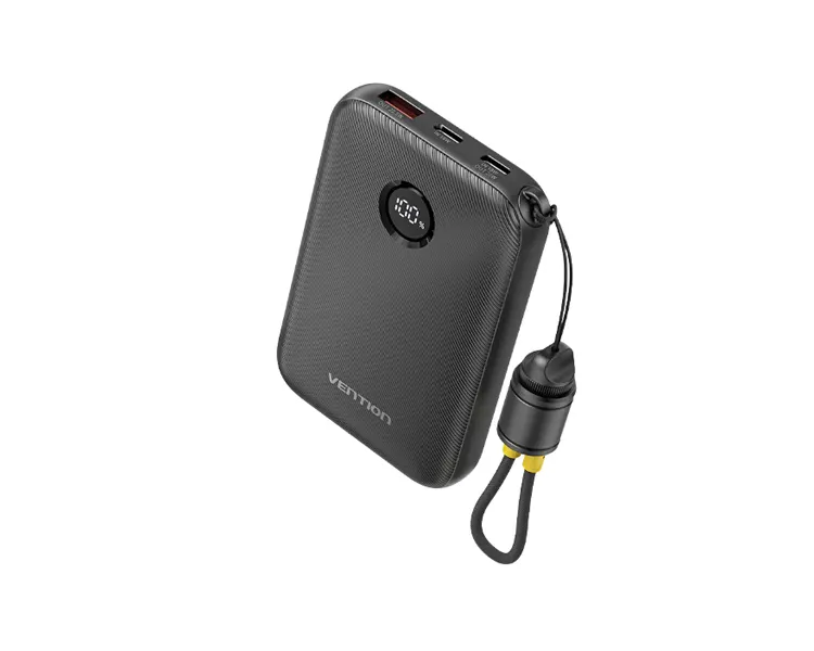 პორტატული დამტენი Vention FKAB0-C 10.000mAh Power Bank 22.5W With LED Display Black