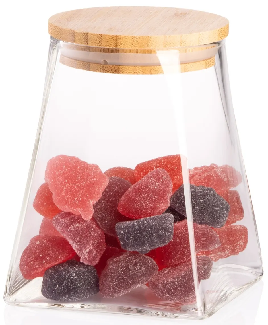შუშის ქილა Ardesto Jar Midori, 510ml, glass, bamboo, cone, transparent