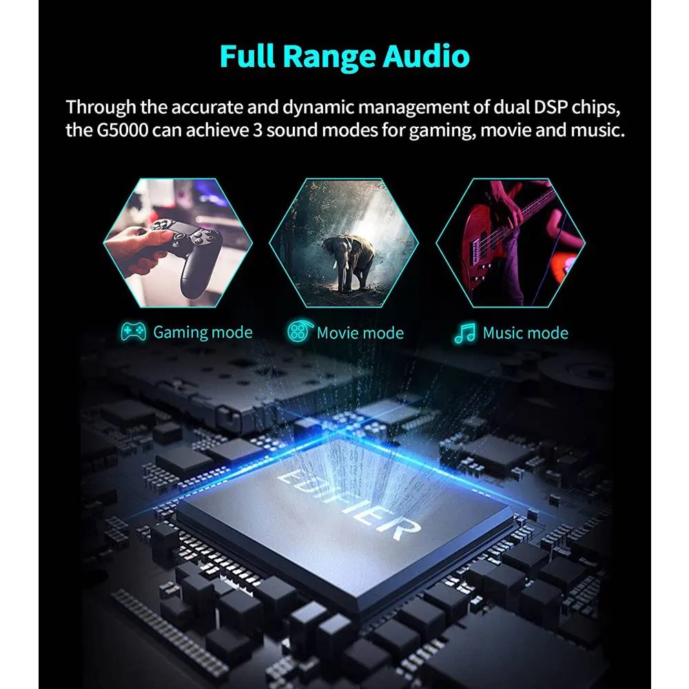 Edifier G5000, 88W, Bluetooth, AUX, USB, Speaker, Black