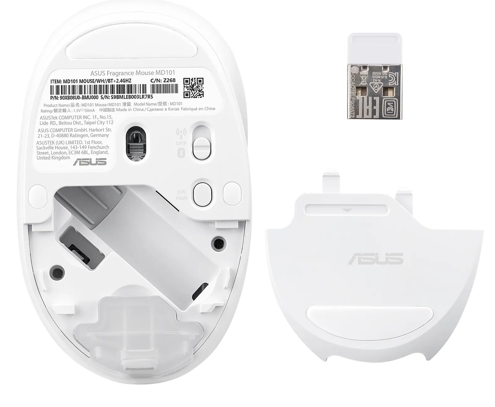 მაუსი MD101 MOUSE/WH//BT+2.4GHZ