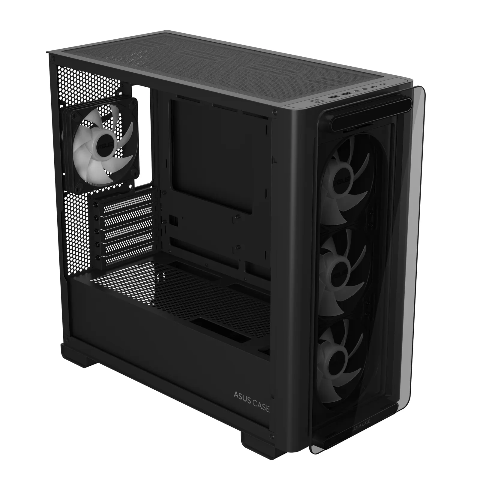 ASUS A23 PLUS TG ARGB – Micro Tower | mATX/Mini-ITX | TG | 4×120mm ARGB Fans | GPU 380mm | CPU Cooler 165mm | 360mm Radiator | Black