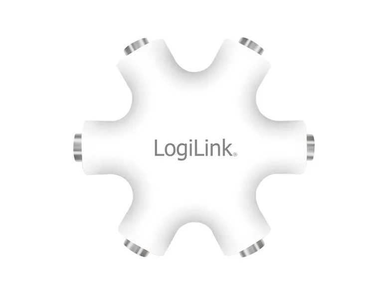 ადაპტერი Logilink CA1088 Audio Adapter 3.5 mm 3-Pin/F to 5x 3.5 mm 3-Pin/F White