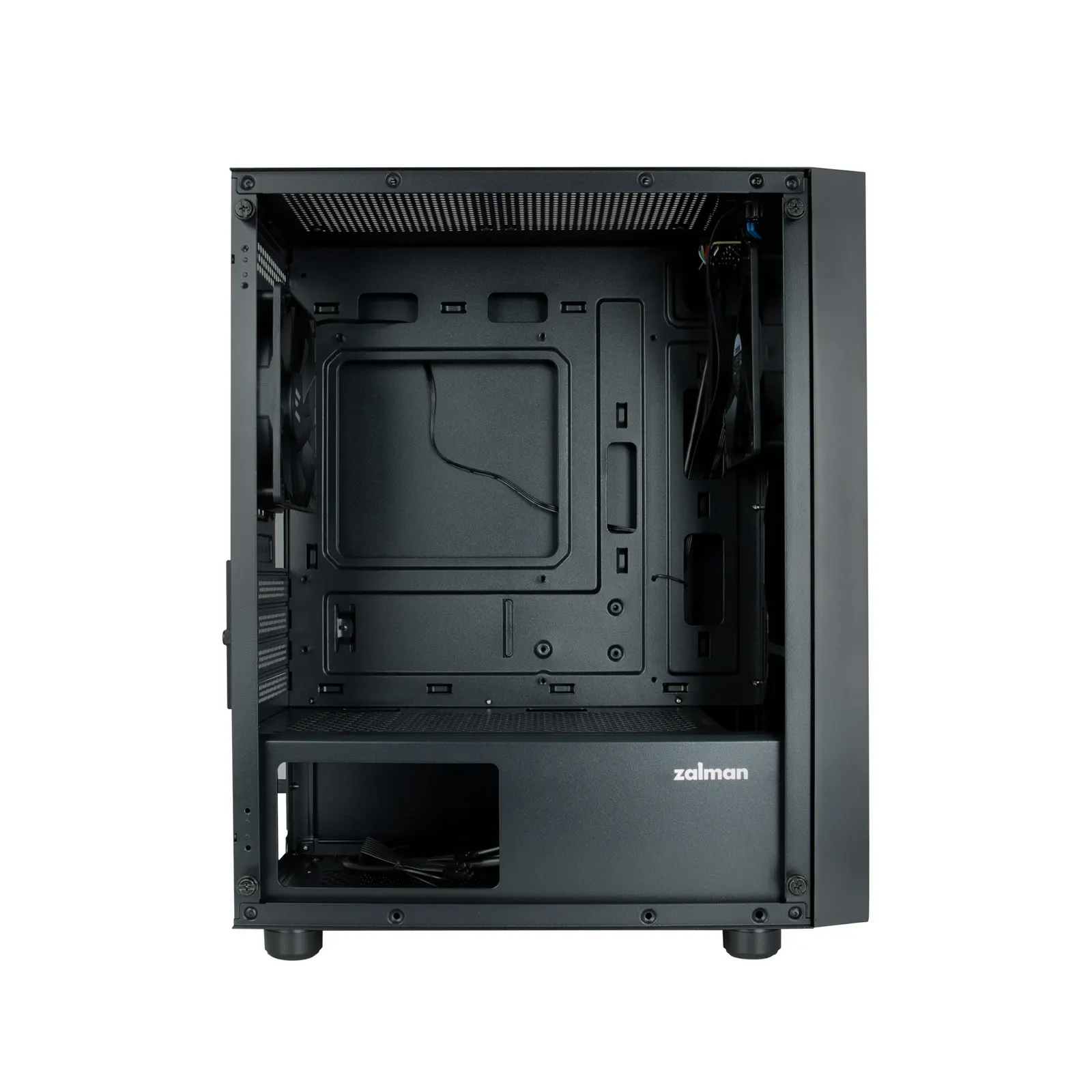 ქეისი Zalman Computer case T3 Plus, without PSU, 1xUSB3.0, 2xUSB2.0, 2x120mm, Perforated Side, ATX, Black