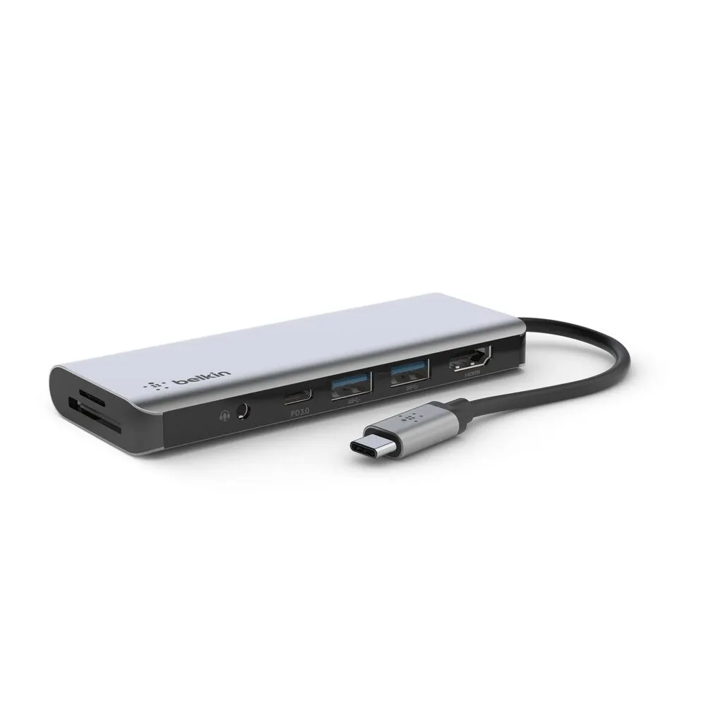 Type-C ჰაბი Belkin Hub USB-C 7in1 Ethernet/HDMI/VGA/2xUSB-A/USB-C/SD/microSD/jack3.5