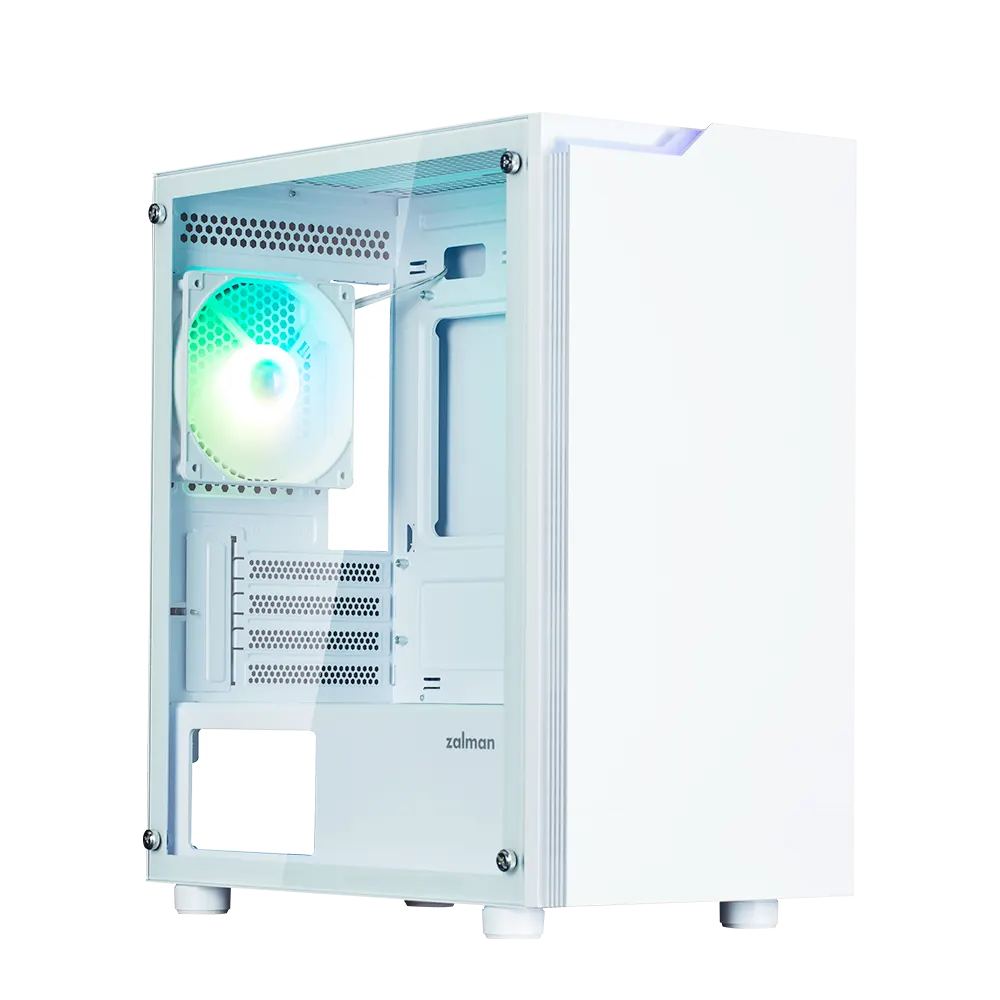 Zalman PC case T4 Plus without PSU, 2xUSB3.0, 1xUSB2.0, 1x120mm ARGB, VGA 3200mm, TG Side Panel, mATX, white