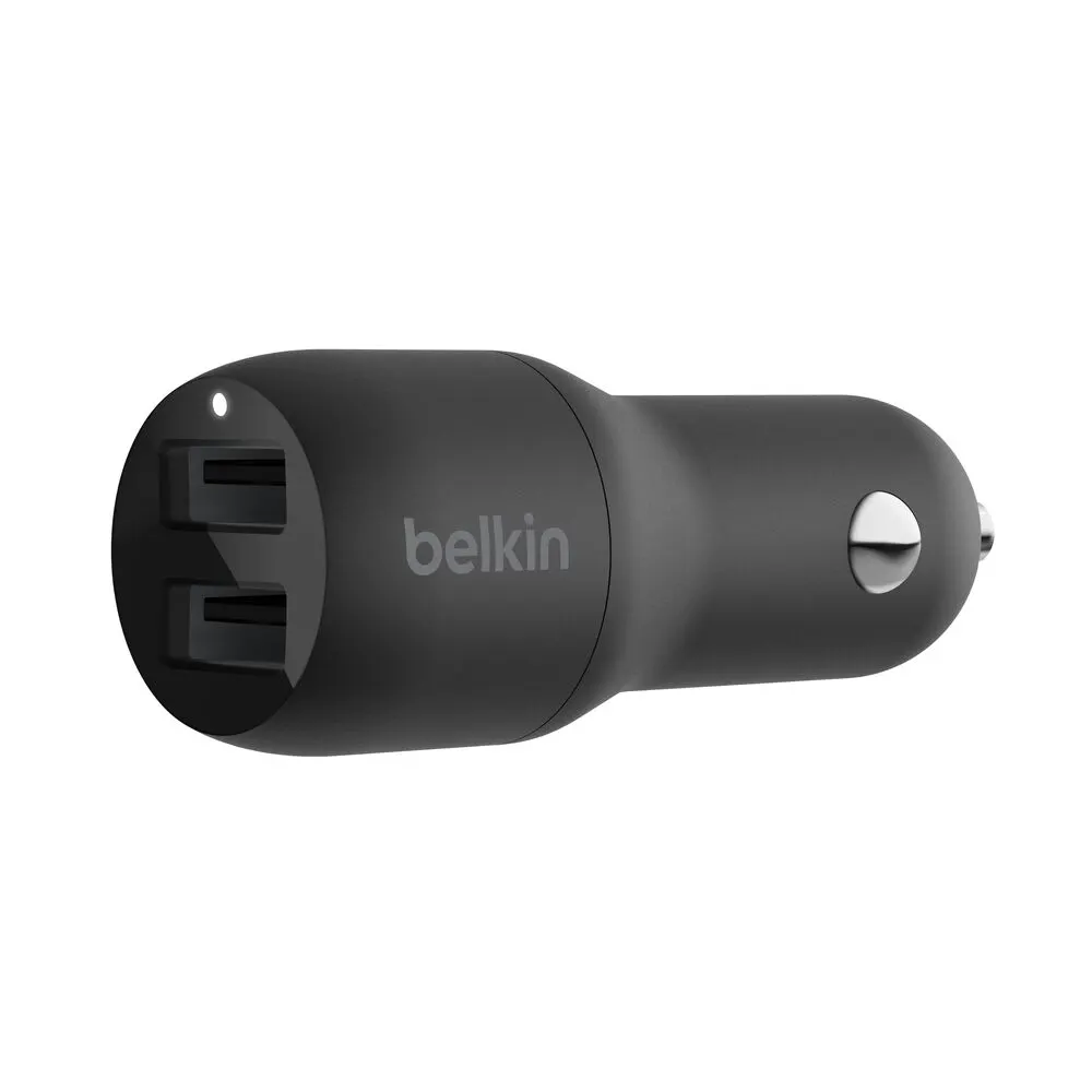 მანქანის დამტენი Belkin DUAL USB-A CAR CHARGER 12W X2, BLK