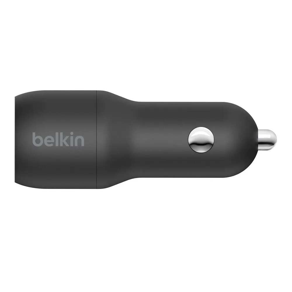 მანქანის დამტენი Belkin Car Charger 24W 2xUSB-A, cable USB-A > USB-C 1m, black