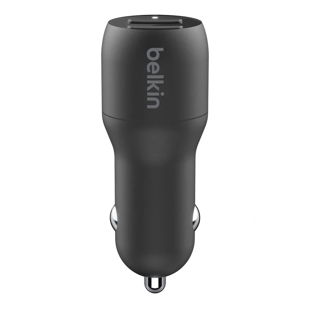 მანქანის დამტენი Belkin Car Charger 24W 2xUSB-A, cable USB-A > USB-C 1m, black
