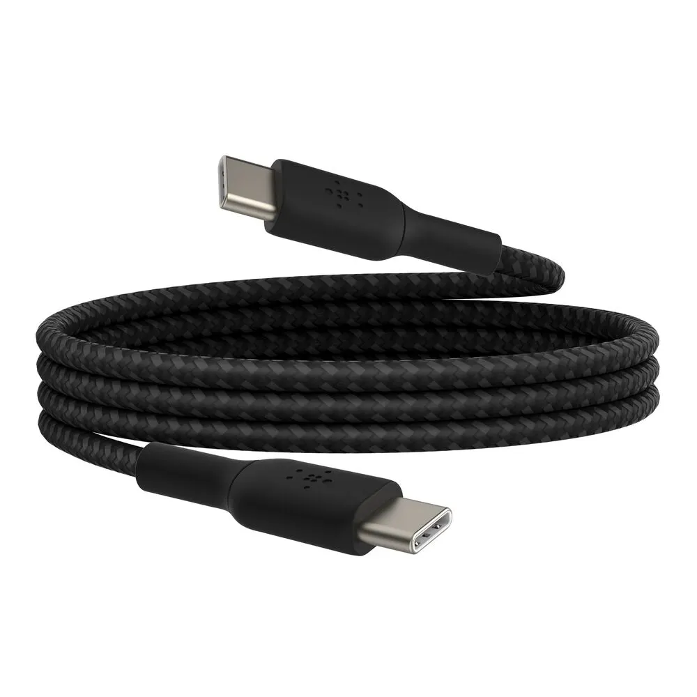 Type-C კაბელი Belkin cable USB-C > USB-C charge/data, 1m, 60W, Type-C, BRAIDED, black