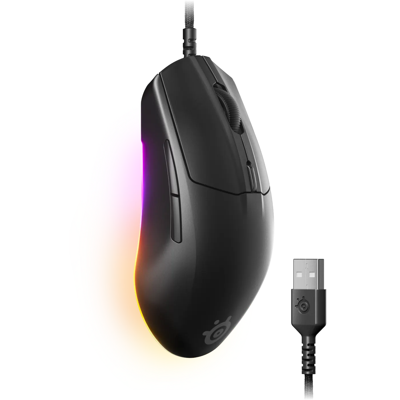 მაუსი SteelSeries Mouse Rival 3 Gen 2, RGB, USB-A, black