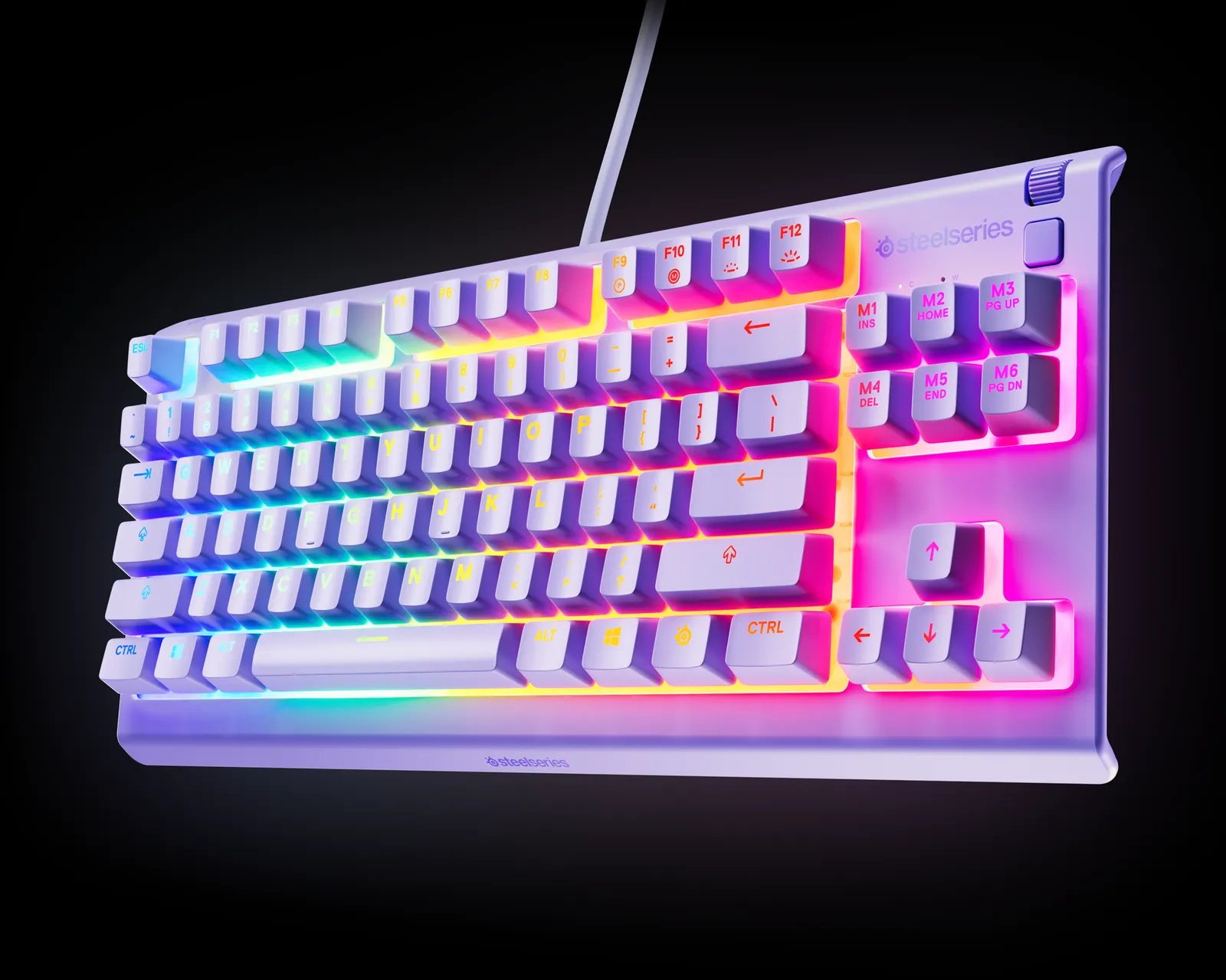 კლავიატურა SteelSeries Keyboard membrane Apex 3 TKL, 84key, USB-A, EN, RGB, lavender