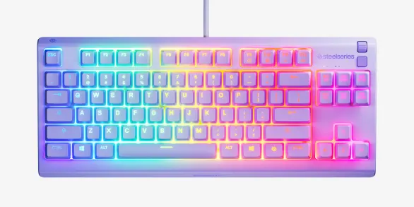 კლავიატურა SteelSeries Keyboard membrane Apex 3 TKL, 84key, USB-A, EN, RGB, lavender