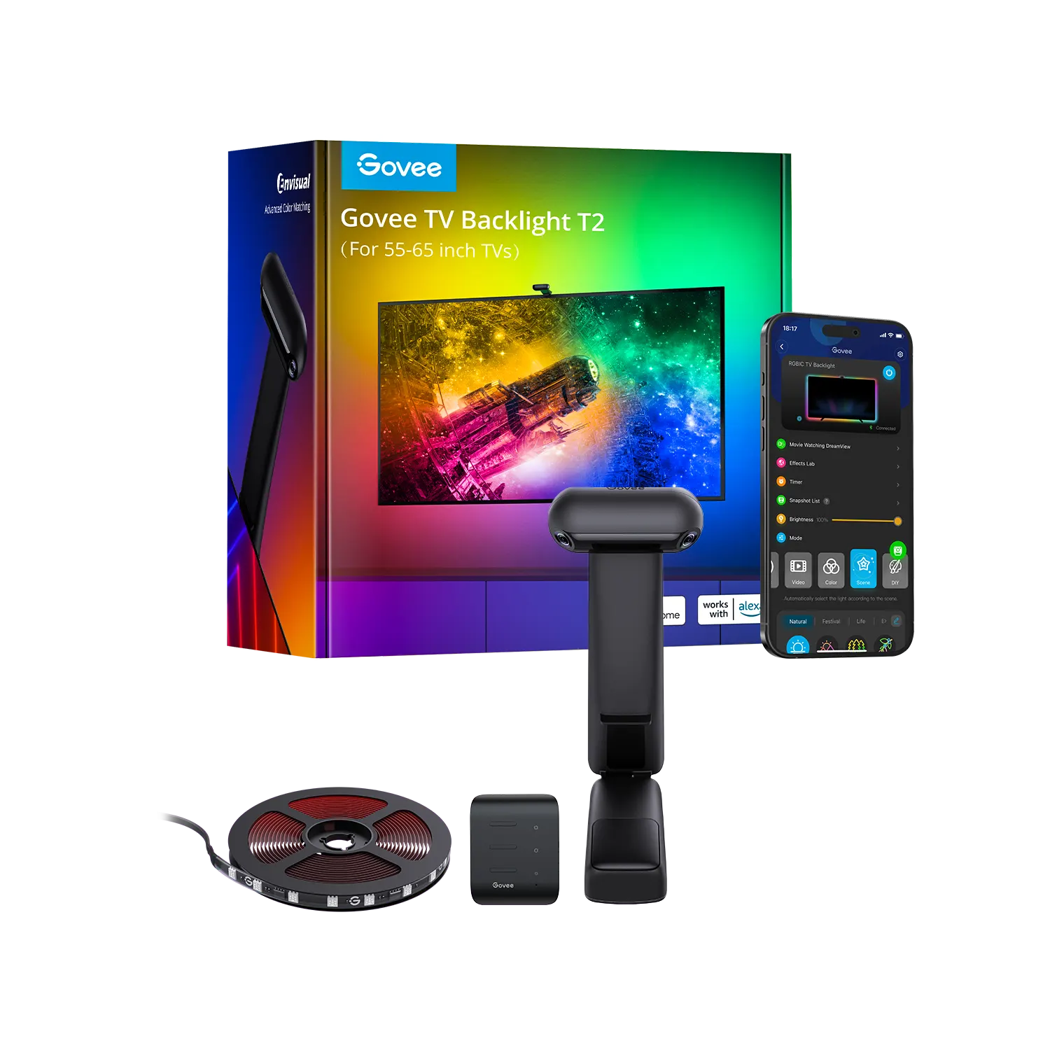 სმარტ სანათი Govee Envisual TV Backlight T2 with Dual Cameras (55~65 inch)