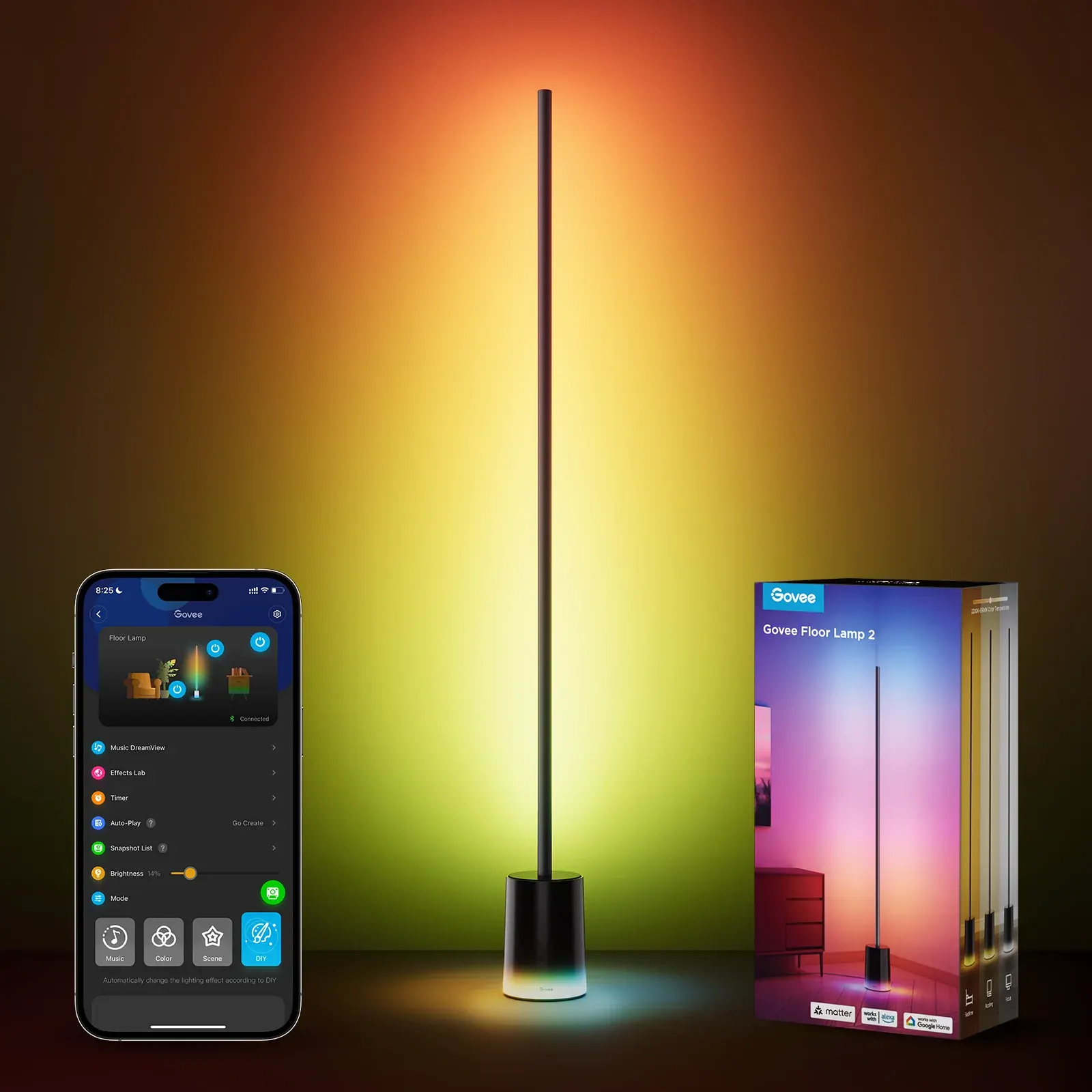 სმარტ სანათი Govee RGBICWW Floor Lamp Support Matter
